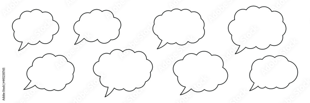 Obraz premium Speech or think bubble, empty communication cloud. Vector design element.