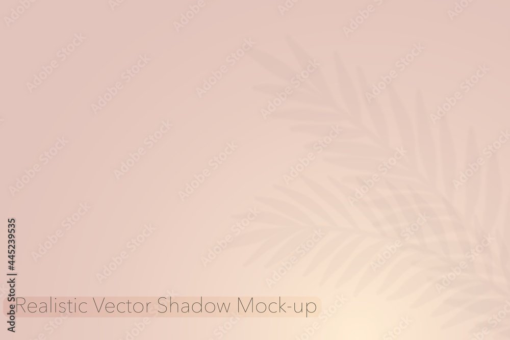 Shadow Leaves Mockup Overlay Effect. Realistic transparent vector branches on pastel background. Shadow Leaves Mockup Overlay Effect. Realistic transparent vector branches on pastel background.