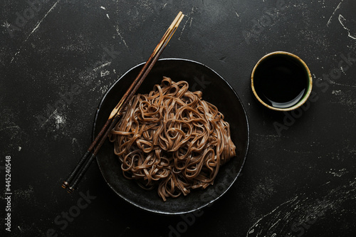 Billede på lærred Asian soba plain noodles