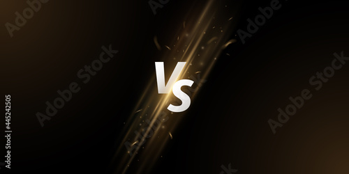 Versus screen. VS letters with fire flame and spark effect on a dark background for sport games, match, tournament, cybersport, martial arts, fight battles. Game concept. Vector