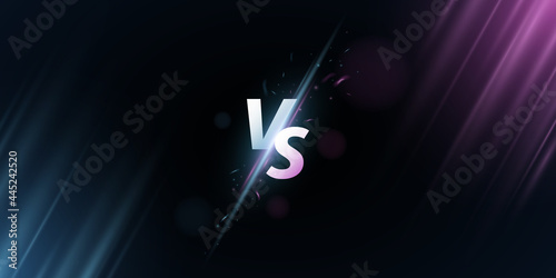 Abstract versus screen. VS letters on a background with rays for sport games, match, tournament, e-sports competitions, martial arts, fight battles. Game concept. Vector