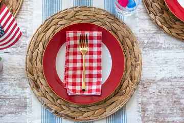Summer place setting for 4th of July