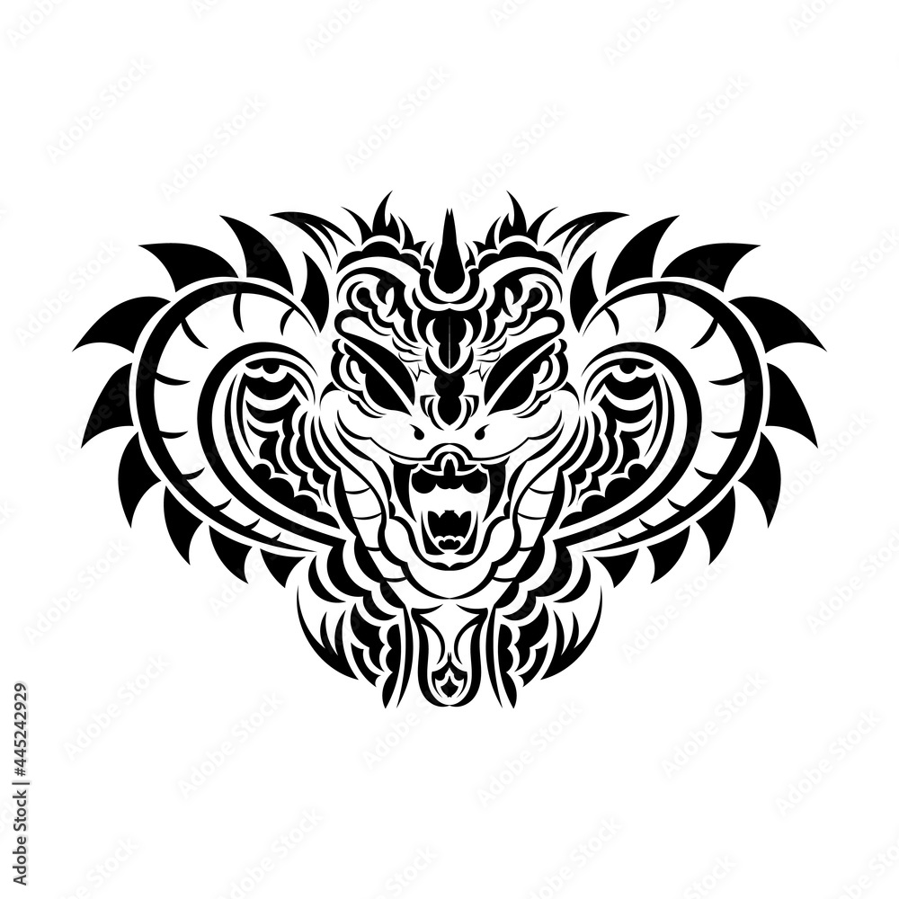 Anaconda snake vector illustration art for tattoo, logo, label, sign, poster, t shirt.