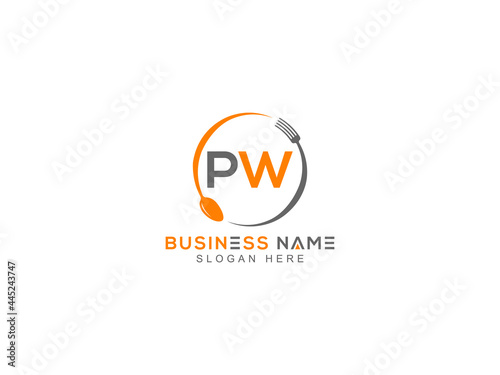 Letter PW Logo, restaurants pw logo icon with line style knife vector for modern kitchen health and food company or business