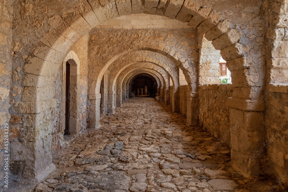 Corridor in a historic monastery