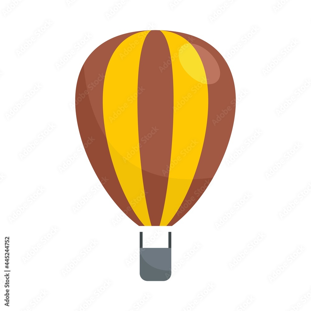 Fototapeta premium Striped air balloon icon flat isolated vector
