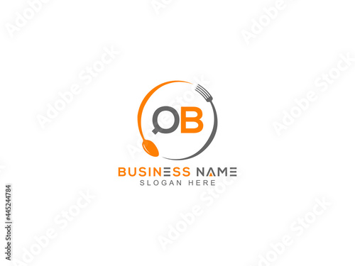 Letter QB Logo, restaurants qb logo icon with line style knife vector for modern kitchen health and food company or business