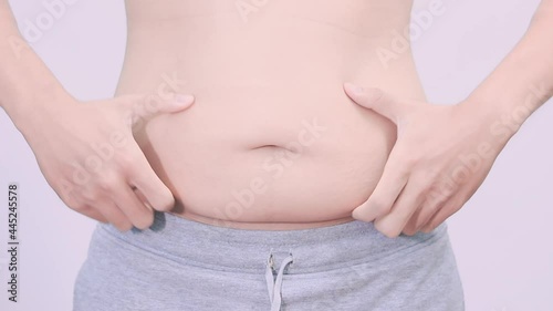 fat man with his belly