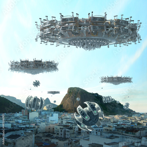 Obraz na plátně Alien spaceship invasion