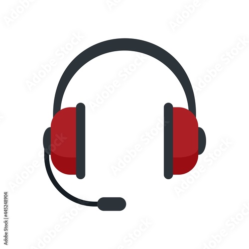 Customer headset icon flat isolated vector
