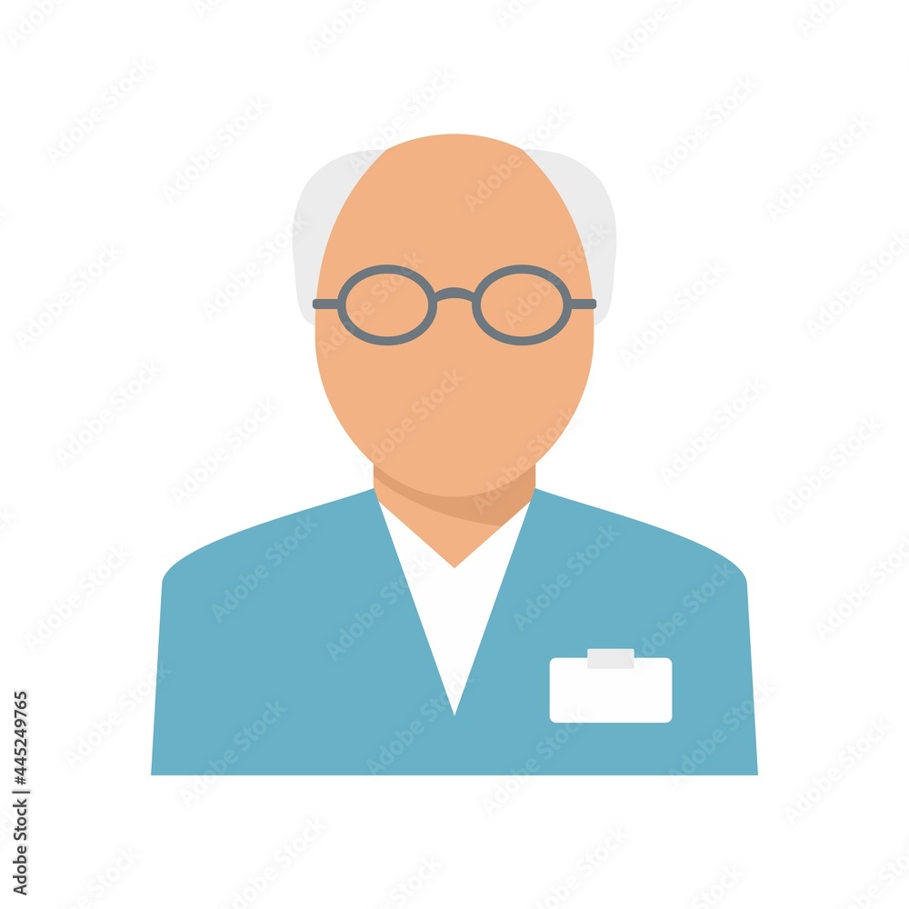 Old pharmacist icon flat isolated vector Old pharmacist icon flat isolated vector