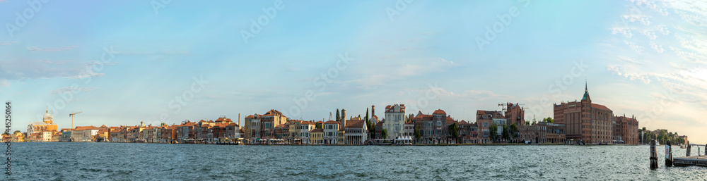 scenic view from canale Grande in Venice to the opposite side of the canal
