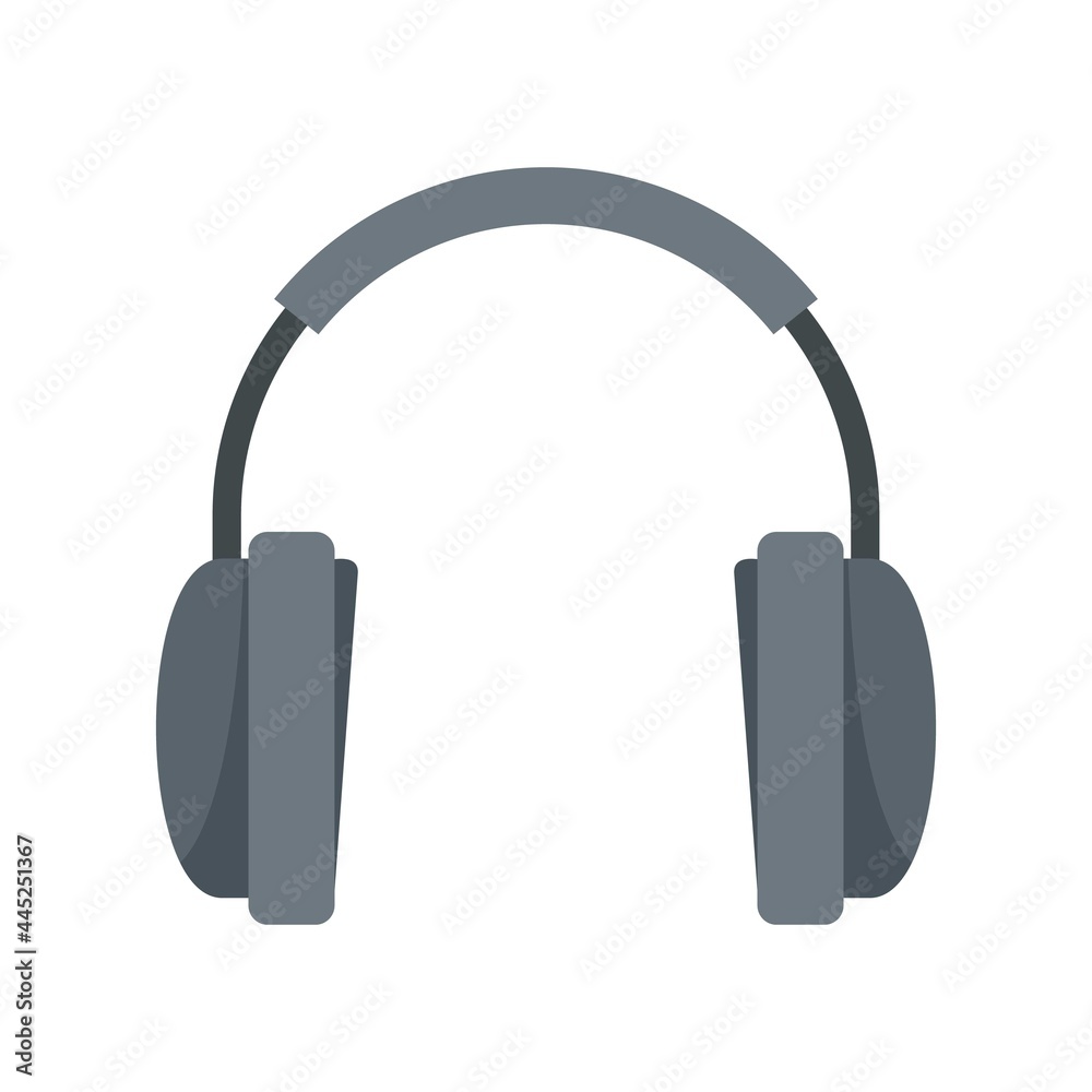 Wireless headphones icon flat isolated vector Wireless headphones icon flat isolated vector
