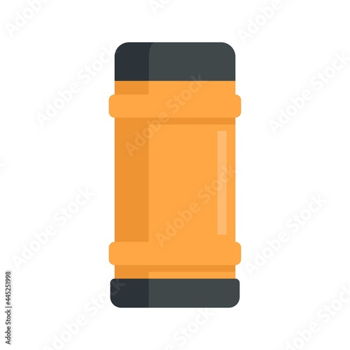 Winter thermo bottle icon flat isolated vector