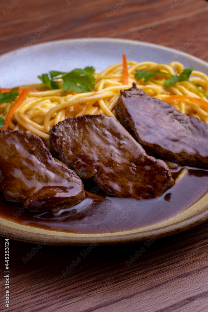 Spaghetti pasta and meat on sauce Spaghetti pasta and meat on sauce