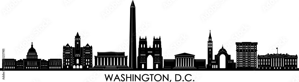 Washington DC USA City Skyline Vector