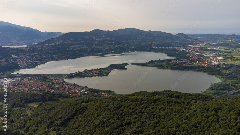 Annone lake seen from the Abbey of San Pietro al Monte