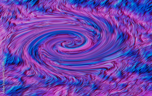 Abstract liquid gradient in bright pink and blue shades. 3d rendering.