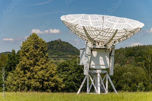Fototapeta Naklejka Na Ścianę i Meble -  Ionospheric observatory with a giant satellite dish for receiving a satellite signal.