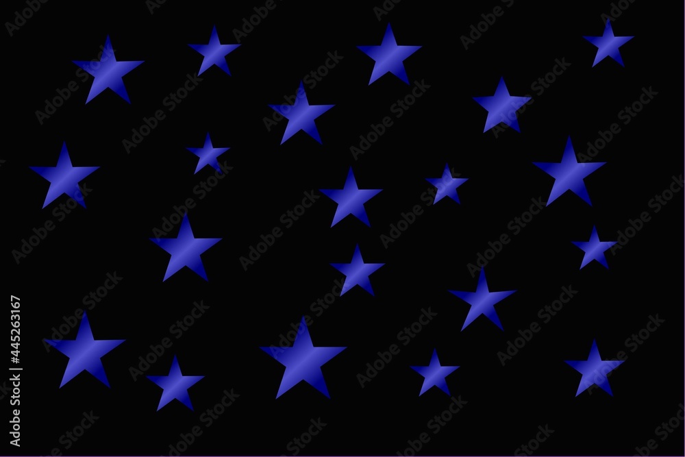 Blue stars on black Blue stars on black