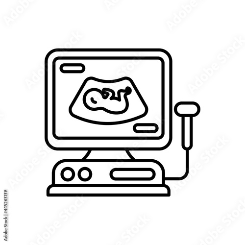 Ultrasound Vector outline icon style illustration. EPS 10 file