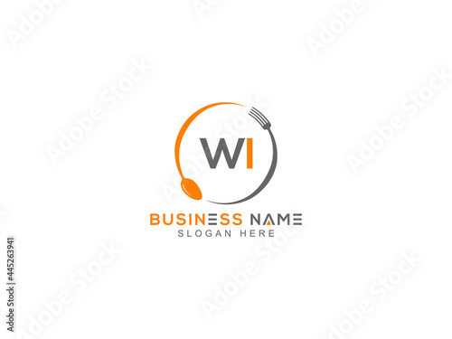 Letter WI Logo, restaurants wi logo icon with line style knife vector for modern kitchen health and food company or business