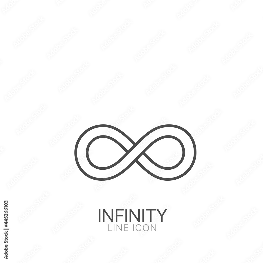 Fototapeta premium Infinity sign vector line icon. Editable stroke
