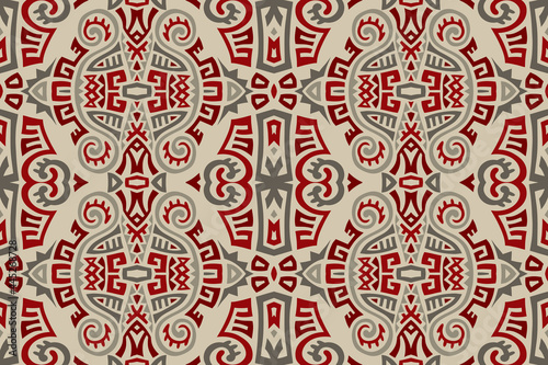 Abstract Ethnic Vector Seamless Pattern. Trendy boho tile. African textile design. Scandinavian ornament. Perfect for wallpaper, cloth, wrapping paper and other endless fill.