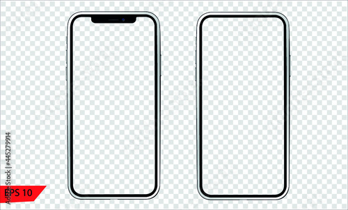 Mobile phones with transparent screens. Ideal for marketing, app design, UI and UX - vector Illustration