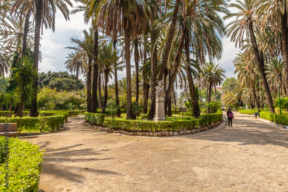 gardens of Palermo in sicily, italy