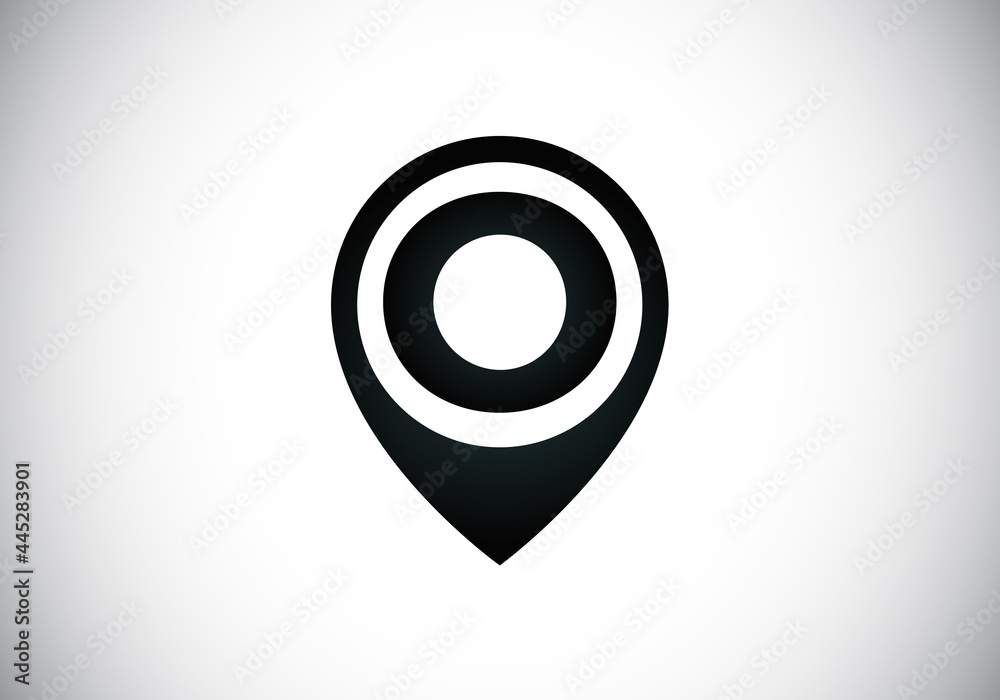 Initial O monogram letter alphabet with location icon pin sign. Font emblem. Navigation map, GPS, direction, place, compass, contact, search concept. Initial O monogram letter alphabet with location icon pin sign. Font emblem. Navigation map, GPS, direction, place, compass, contact, search concept.
