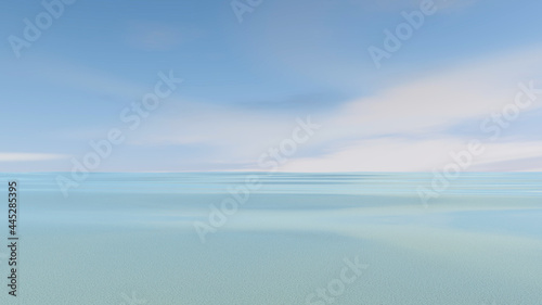 Water with sky background. 3D illustration  3D rendering