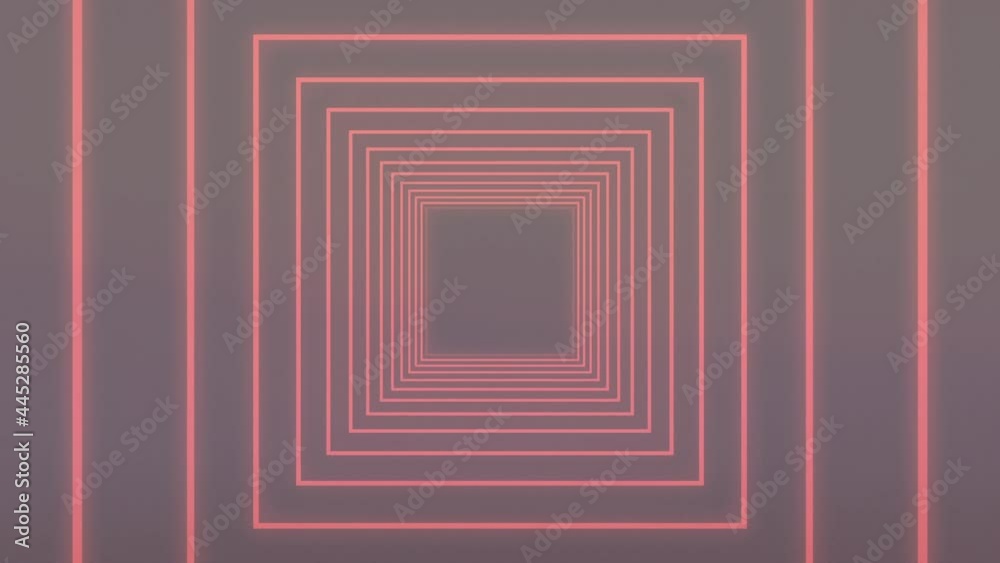 Animation of neon glowing tunnel over black background Animation of neon glowing tunnel over black background