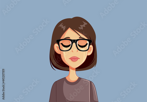 Sad Upset Woman Crying Vector Illustration