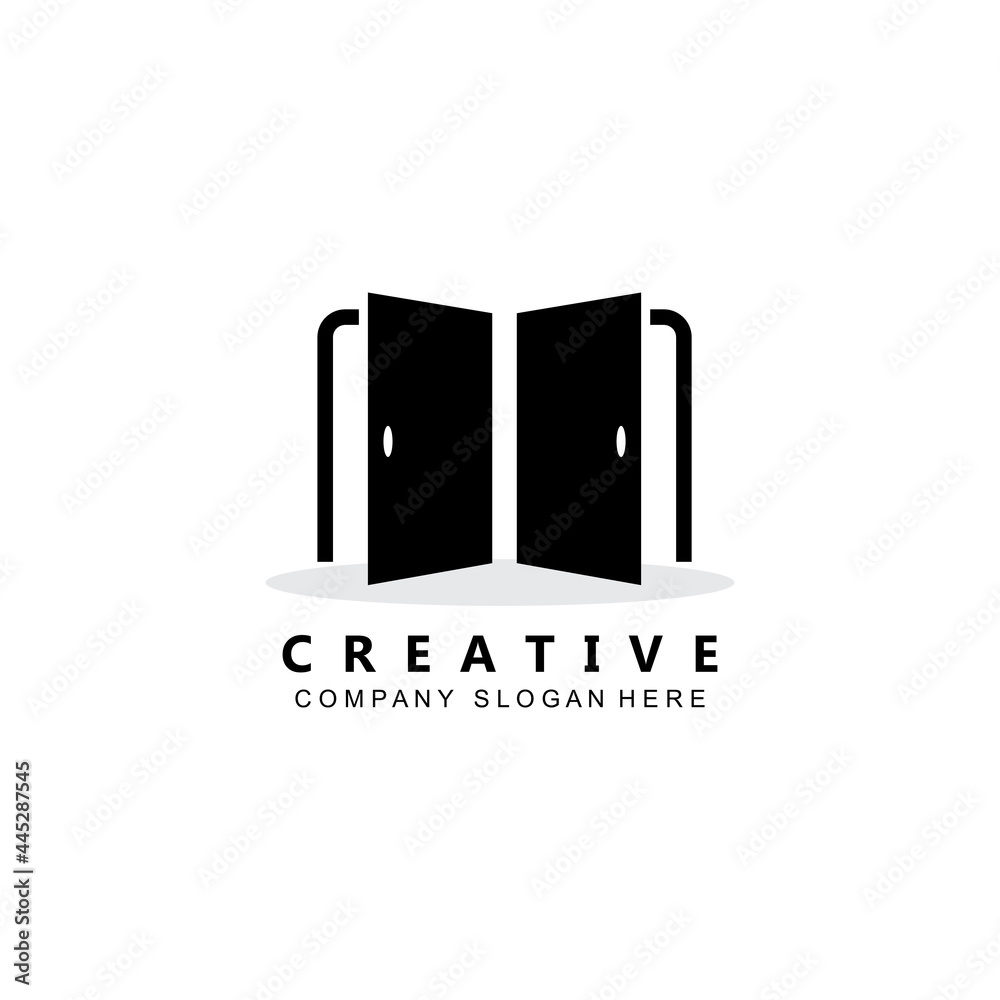 Simple open door logo vector icon symbol Simple open door logo vector icon symbol