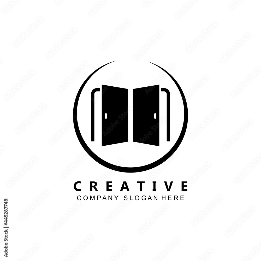Simple open door logo vector icon symbol Simple open door logo vector icon symbol