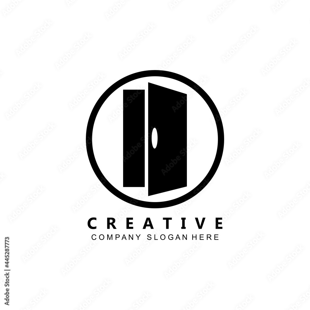 Simple open door logo vector icon symbol Simple open door logo vector icon symbol