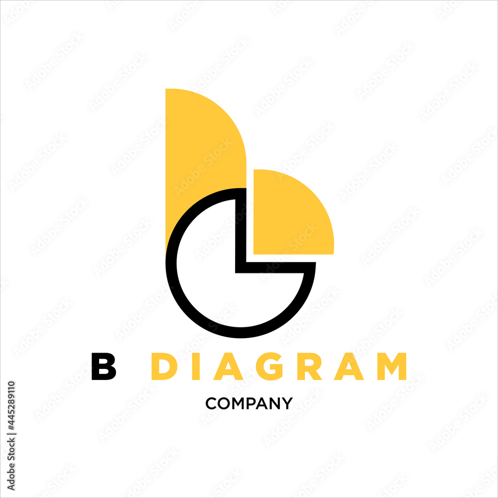 Initial Letter B Diagram Pie Logo Design Vector For Your Company. Initial Letter B Diagram Pie Logo Design Vector For Your Company.