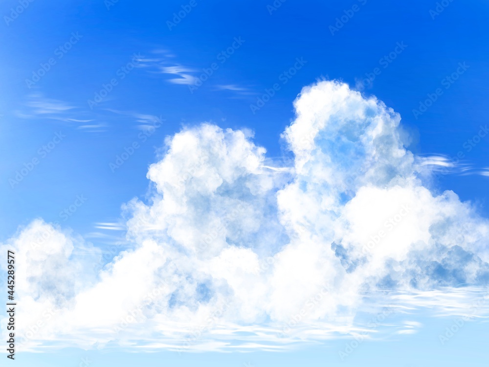 晴天の空と雲の背景素材