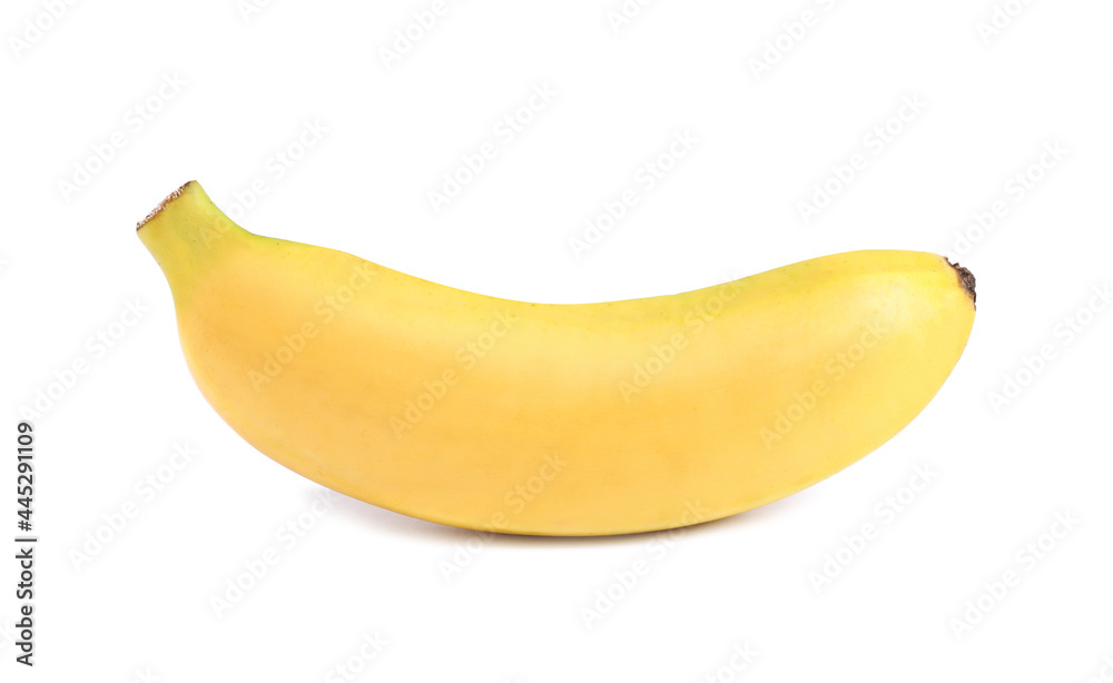 One sweet ripe baby banana isolated on white One sweet ripe baby banana isolated on white