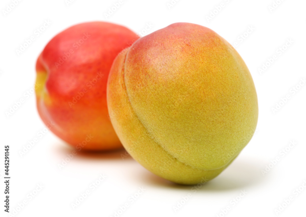Fresh apricot fruits isolated on white background Fresh apricot fruits isolated on white background