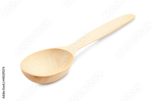 New handmade wooden spoon isolated on white