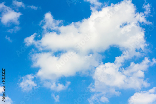 Blue sky and white cloud soft  White cloud background  Winter sky in thailand  Cloud wind sky.