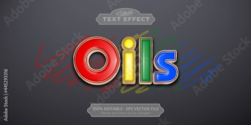 Oils text, editable colorful style text effect
