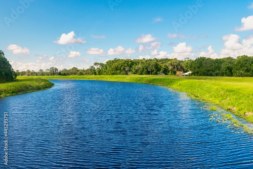 Tableau sur toile Water canal in Florida state, USA