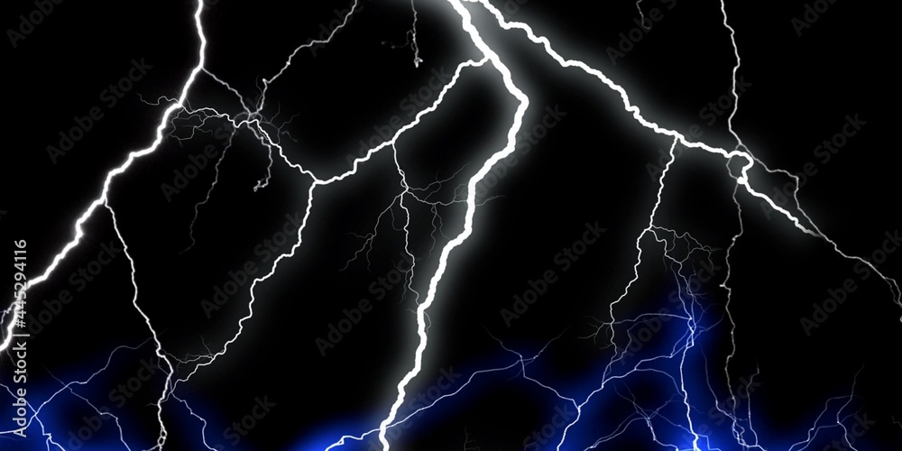 Thunder Energy Waves In Black Background	