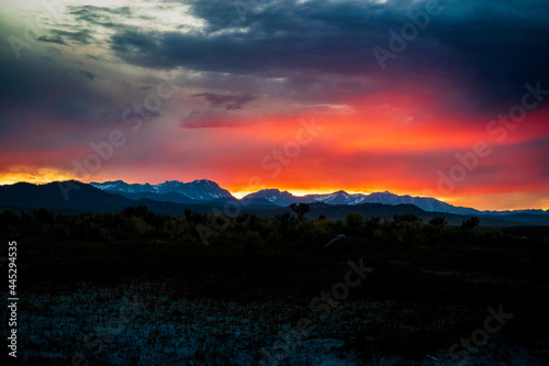 sunset over the mountains