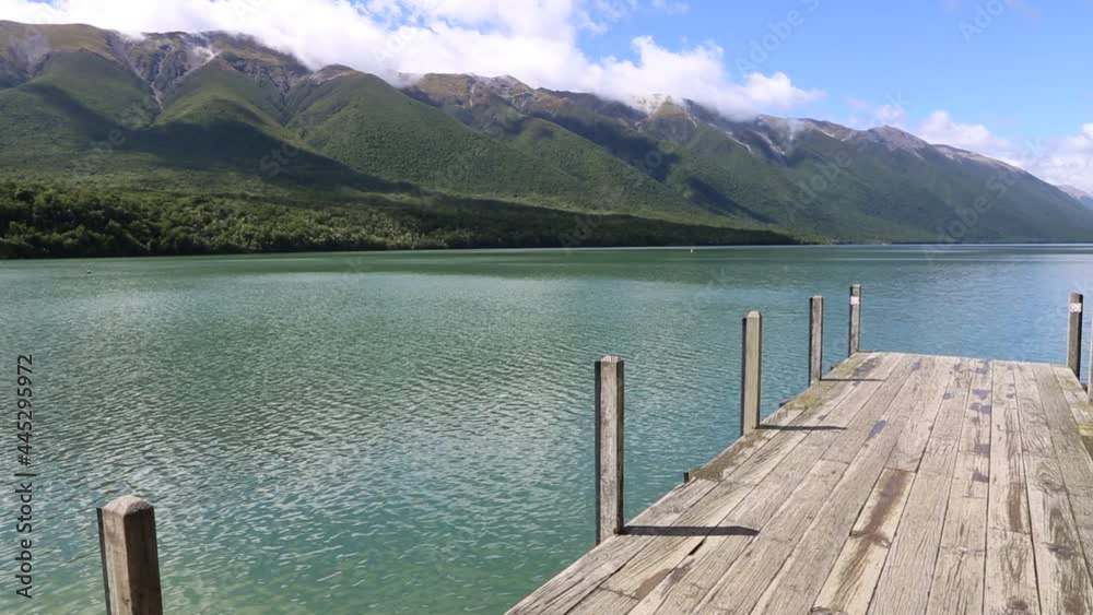 View from the pier - Nelson Lakes National Park, New Zealand, south island View from the pier - Nelson Lakes National Park, New Zealand, south island