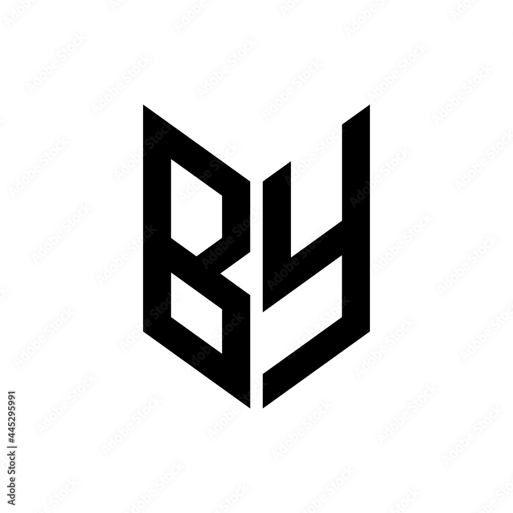 initial letters monogram logo black BY initial letters monogram logo black BY