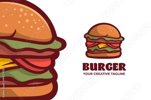 Cartoon Burger Fastfood Mascot Logo